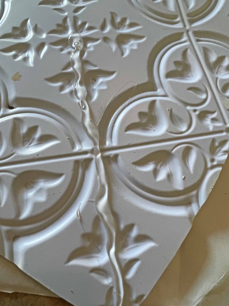 faux tin tile heart DIY