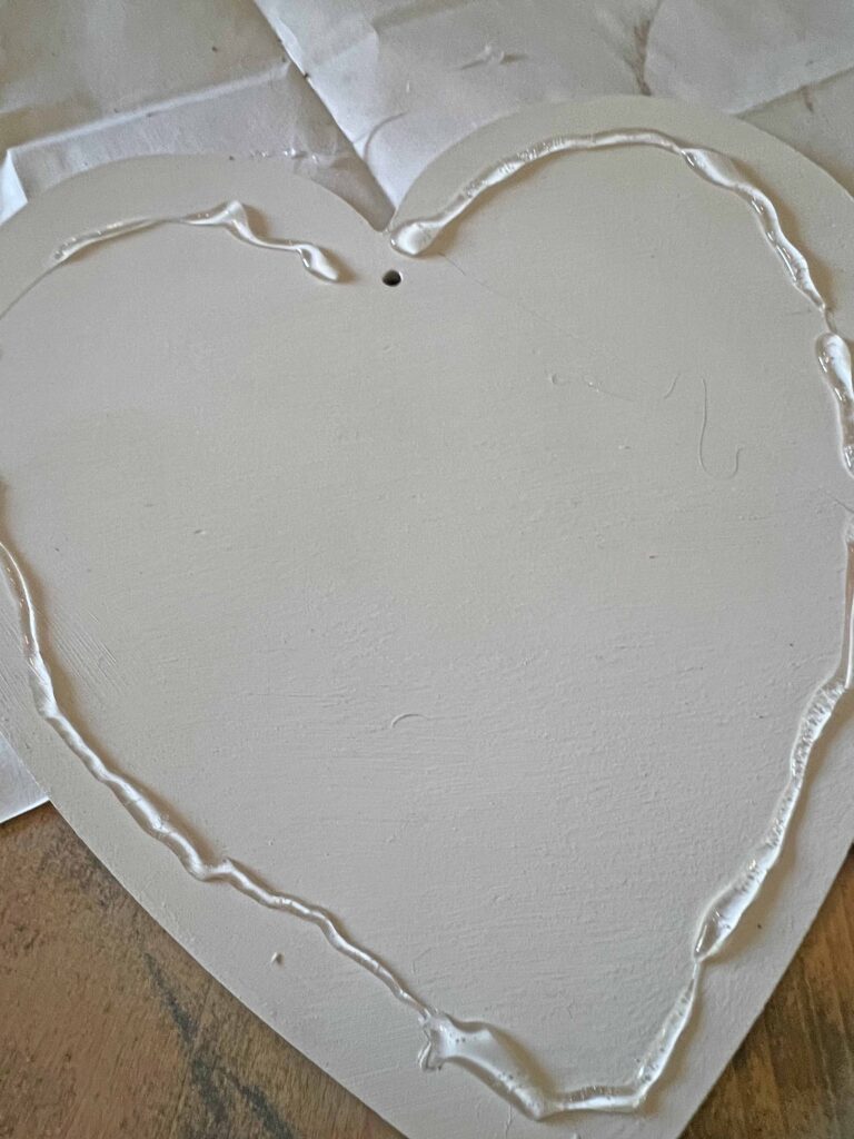 faux tin tile heart DIY
