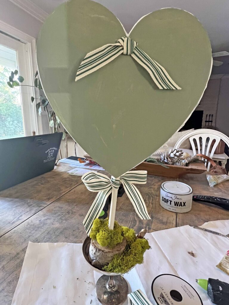 faux tin tile heart DIY