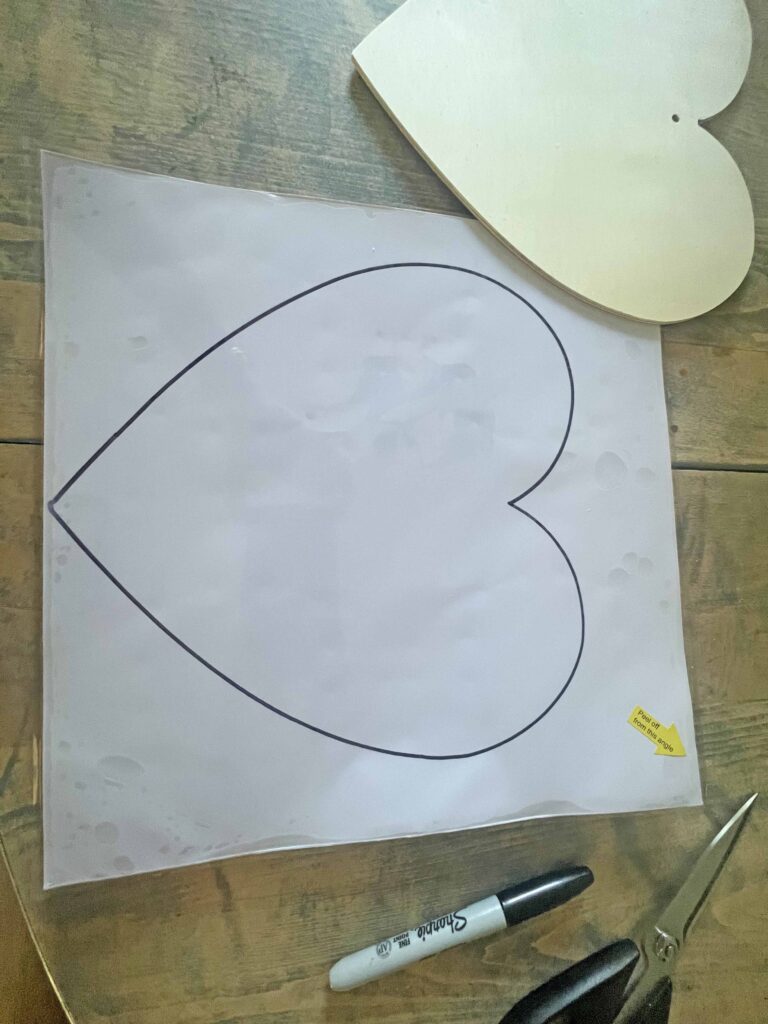 faux tin tile heart DIY