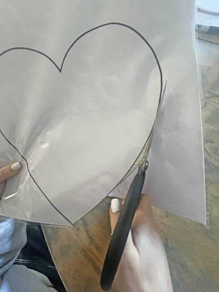 faux tin tile heart DIY