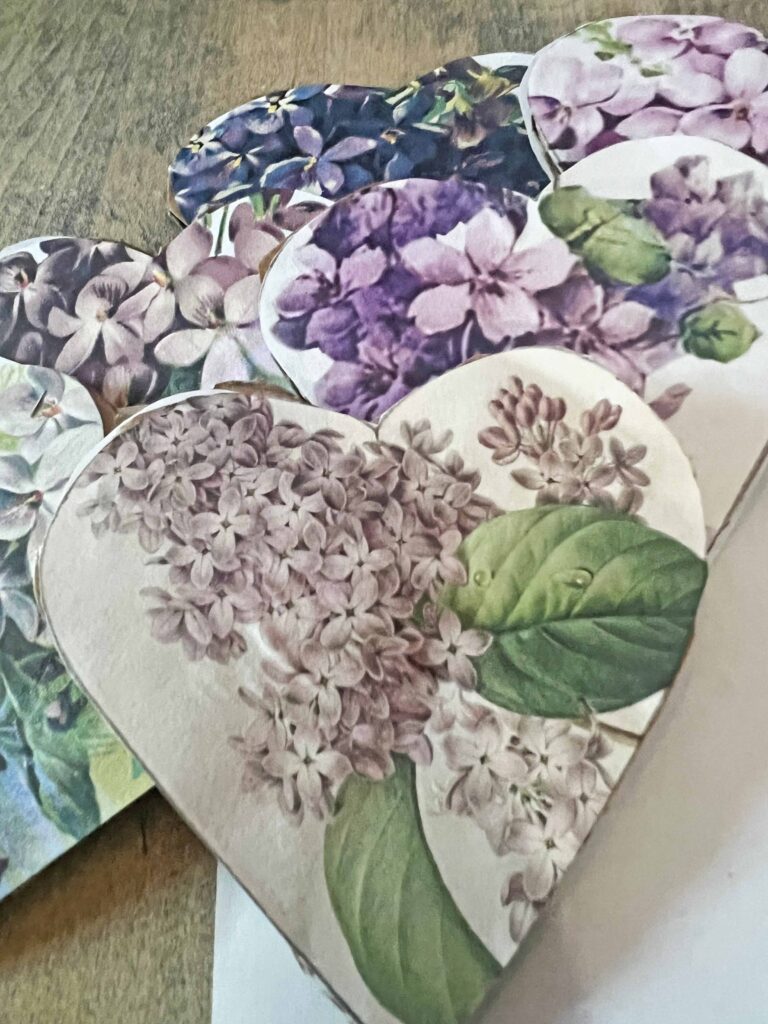 Purple Heart flower ornaments DIY