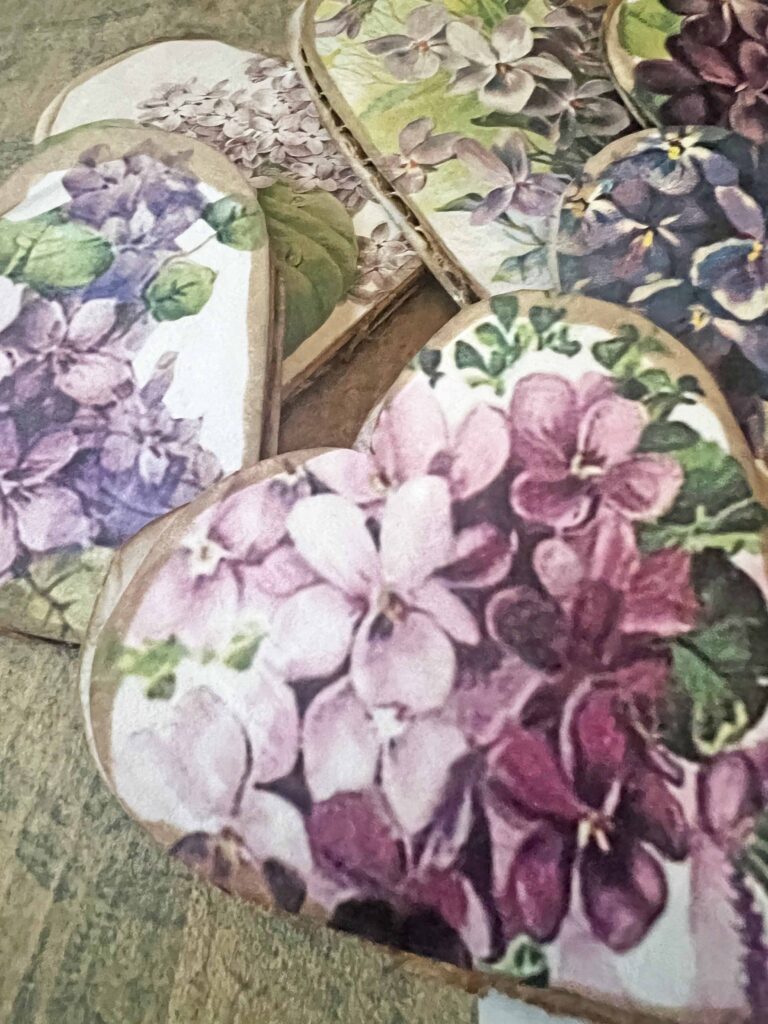 Purple Heart flower ornaments DIY