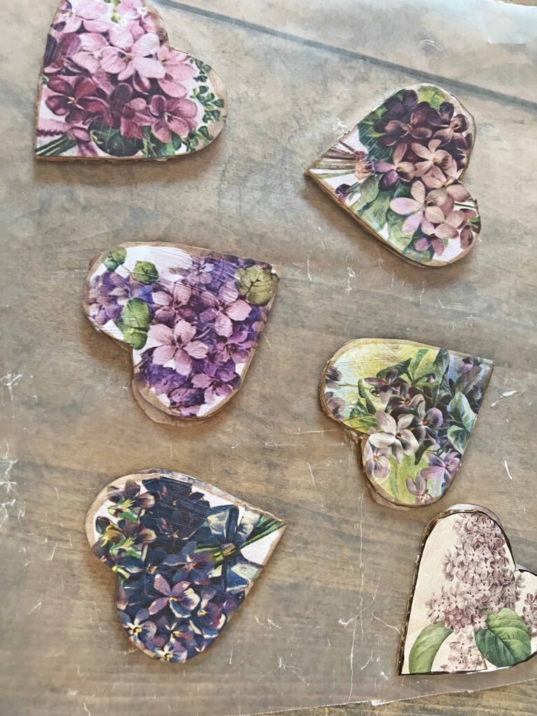 Purple Heart flower ornaments DIY