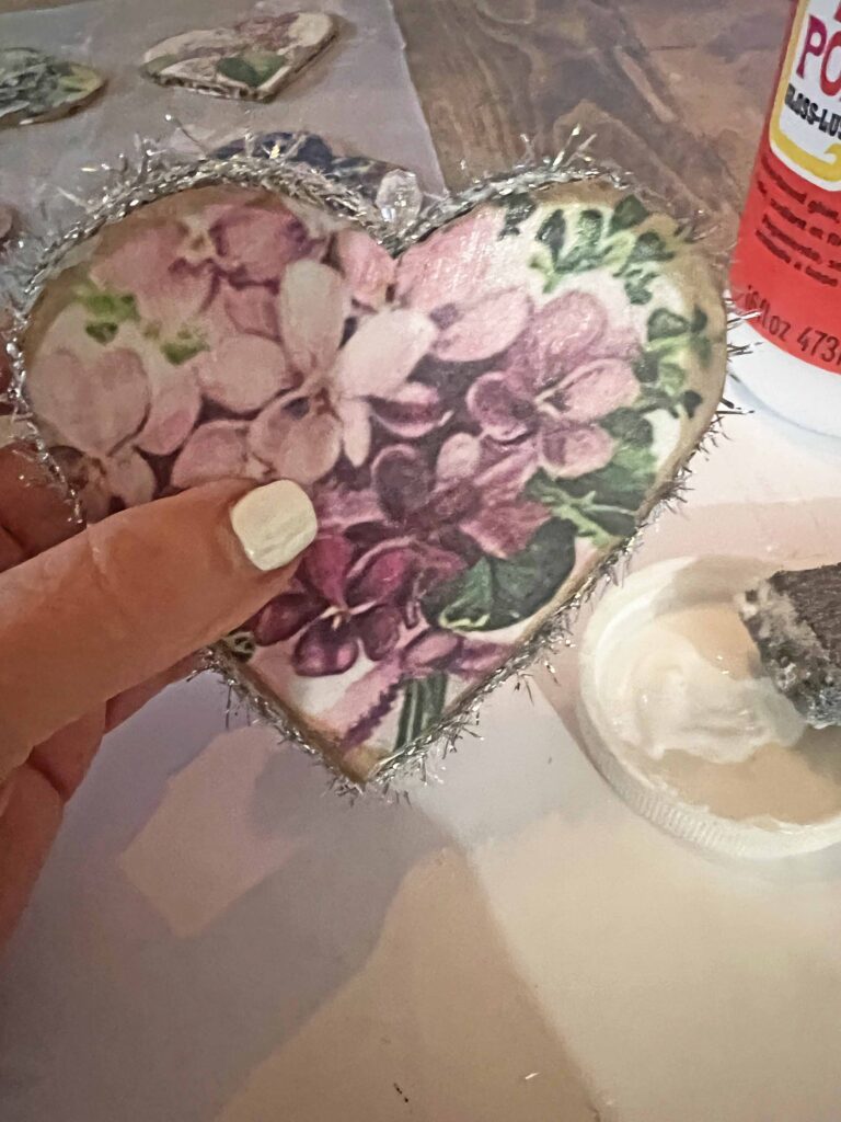 Purple Heart flower ornaments DIY