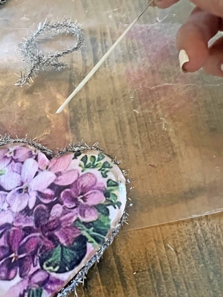 Purple Heart flower ornaments DIY