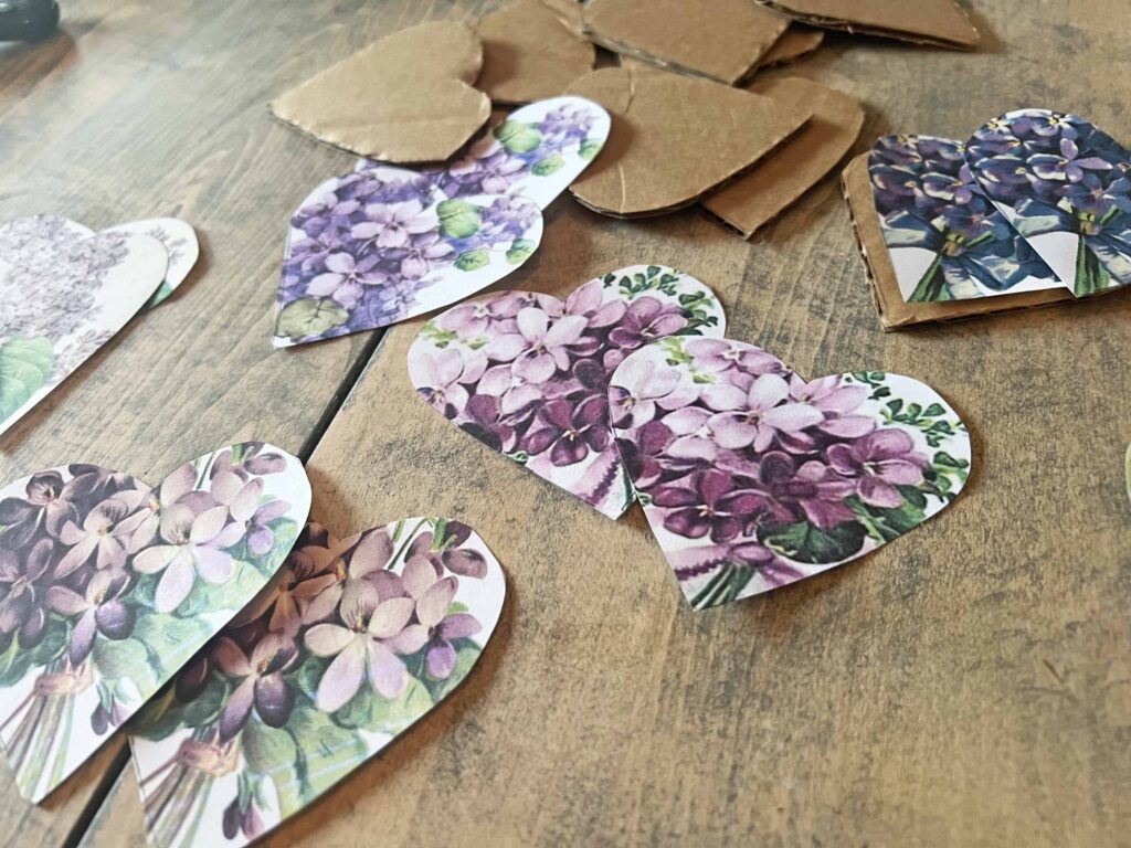 Purple Heart flower ornaments DIY