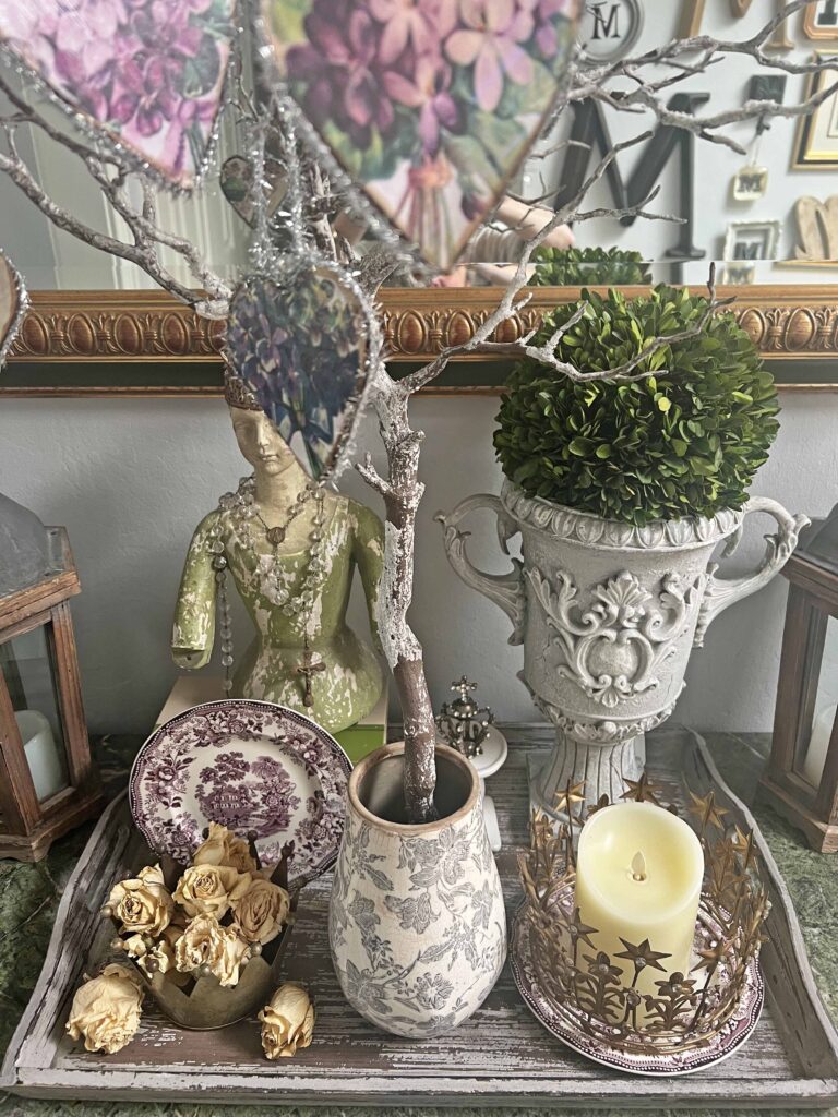 Purple Heart flower ornaments DIY