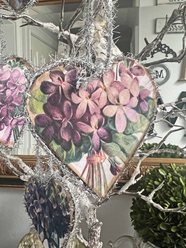 Purple Heart flower ornaments DIY