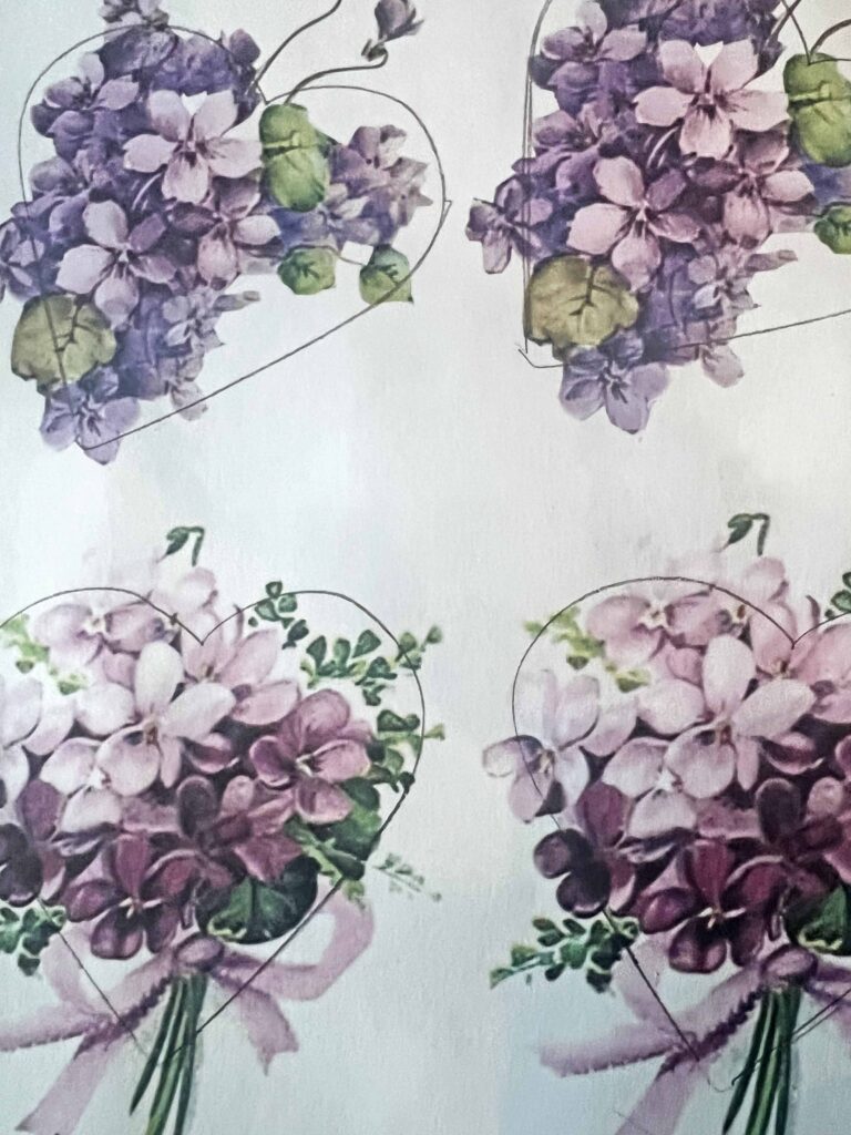 Purple Heart flower ornaments DIY