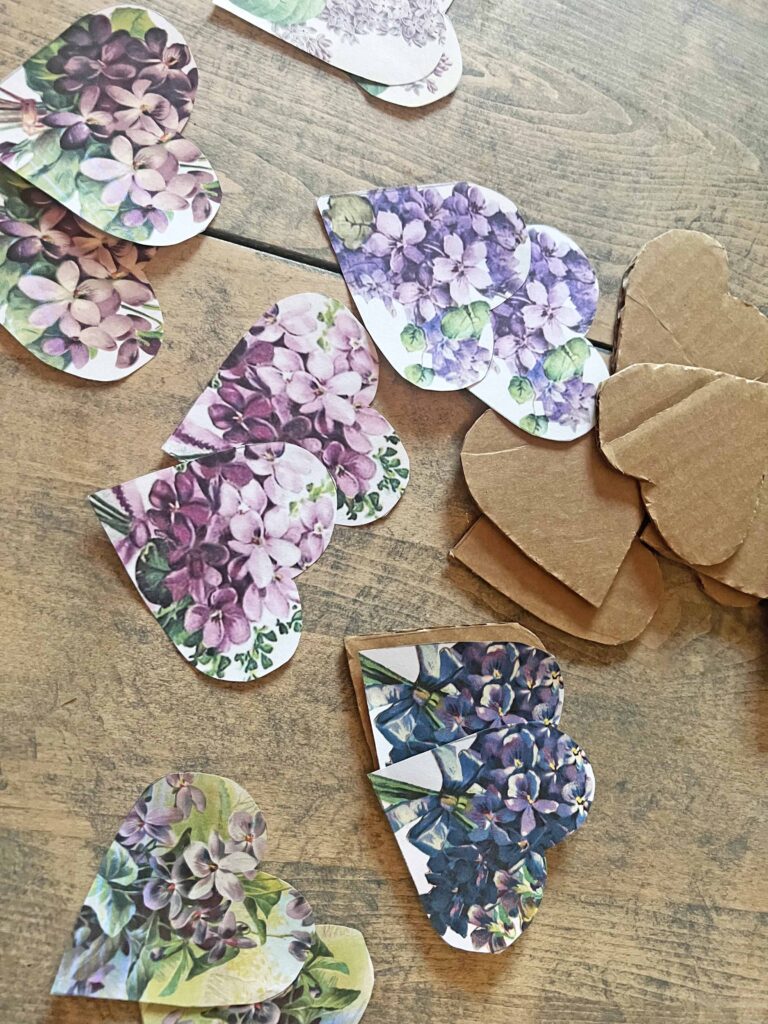 Purple Heart flower ornaments DIY