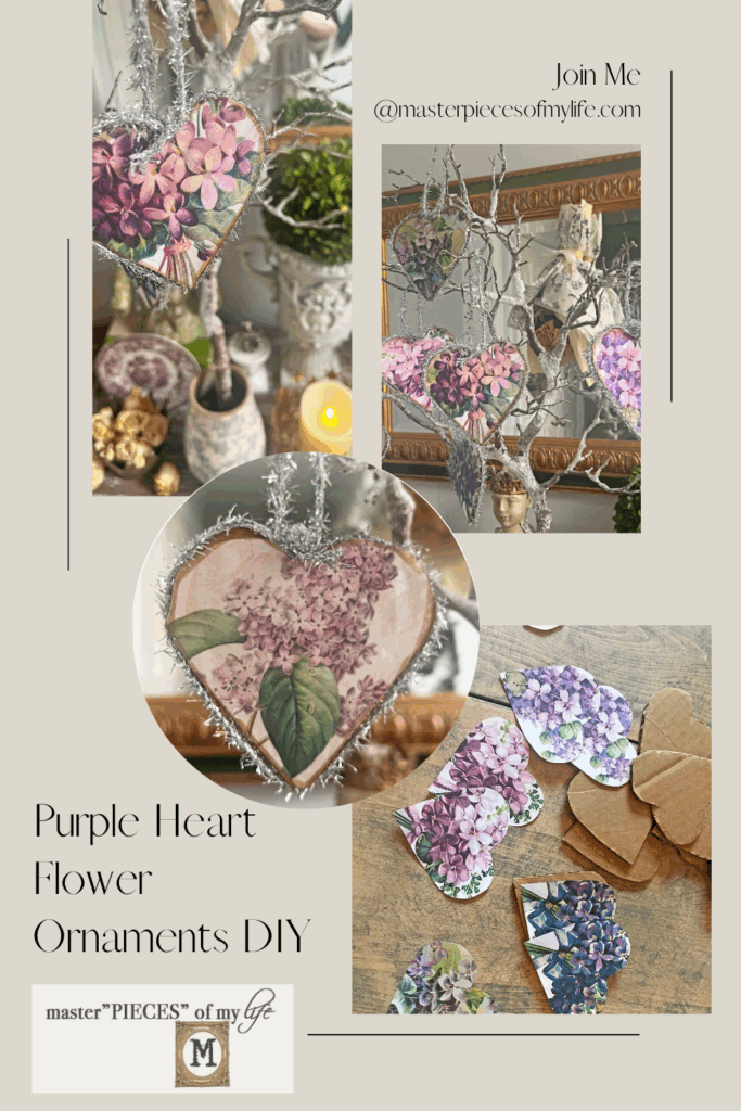 Purple Heart flower ornaments DIY Pinterest