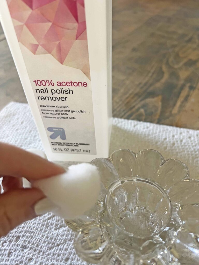 how to stain thrifted glassware valentines