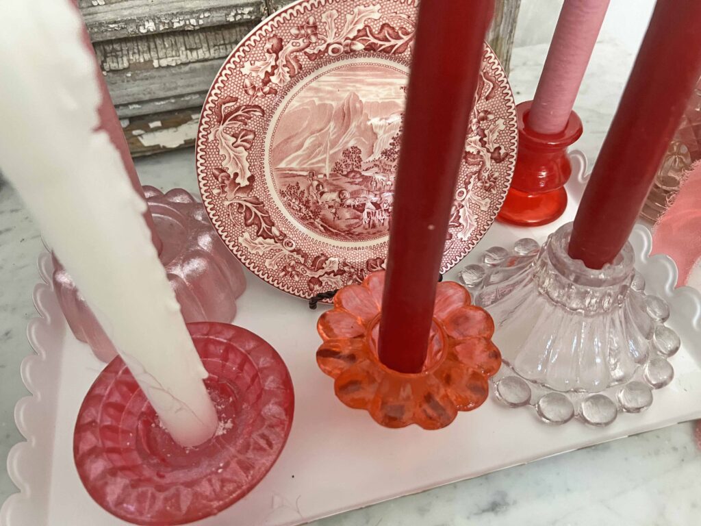how to stain thrifted glassware valentines