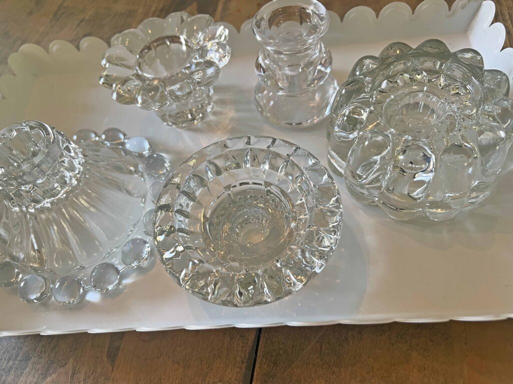 how to stain thrifted glassware valentines