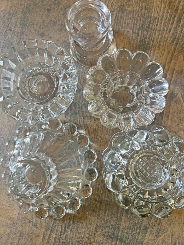 how to stain thrifted glassware valentines
