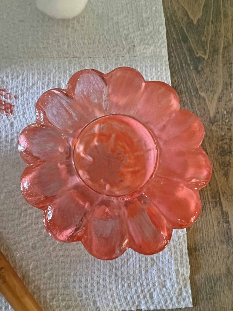 how to stain thrifted glassware valentines