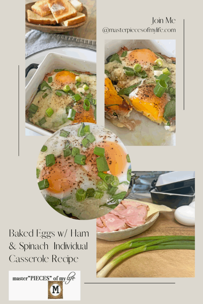 baked eggs with ham & spinach Pinterest