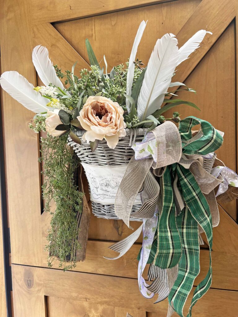 welcoming spring door basket DIY
