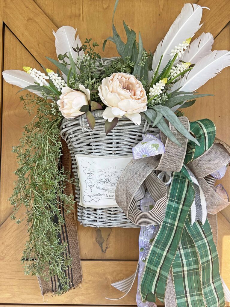 welcoming spring door basket DIY