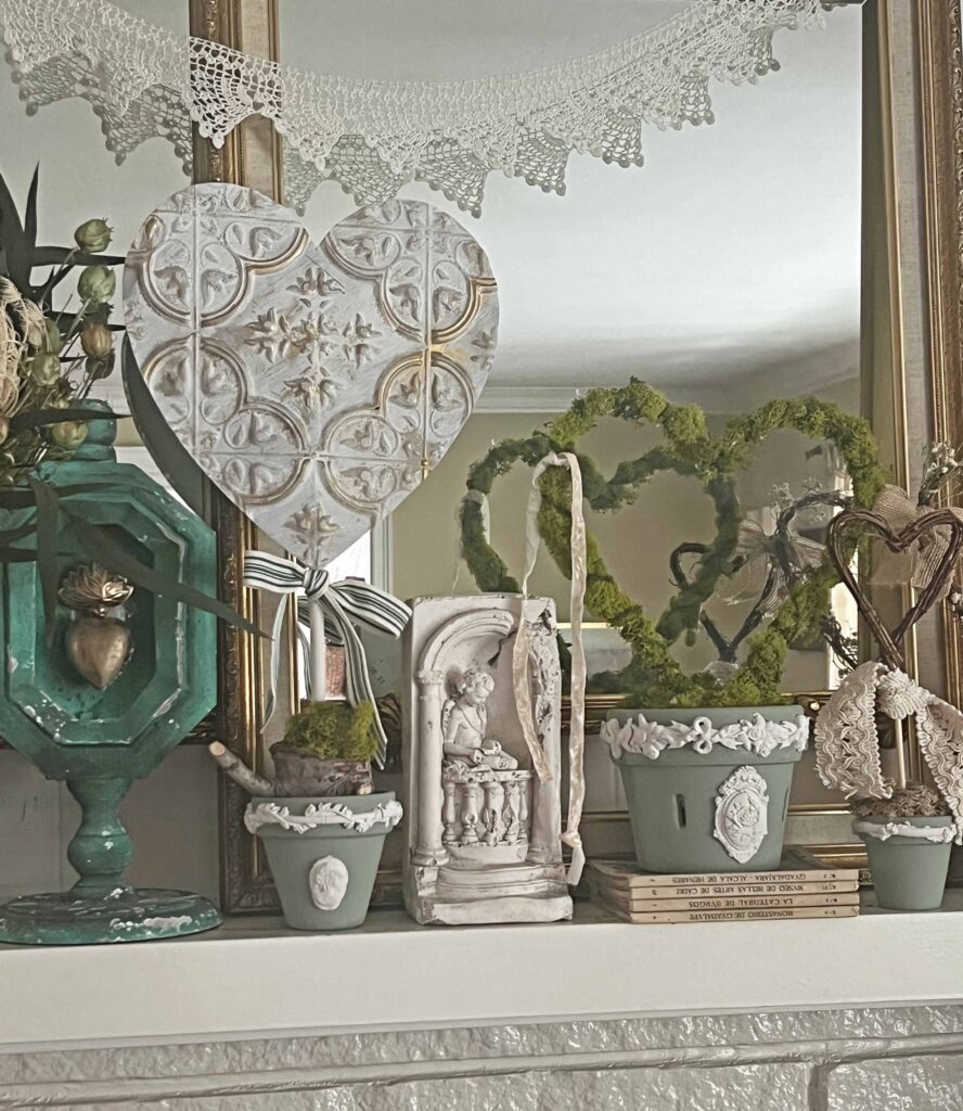 valentine mantel rustic organic