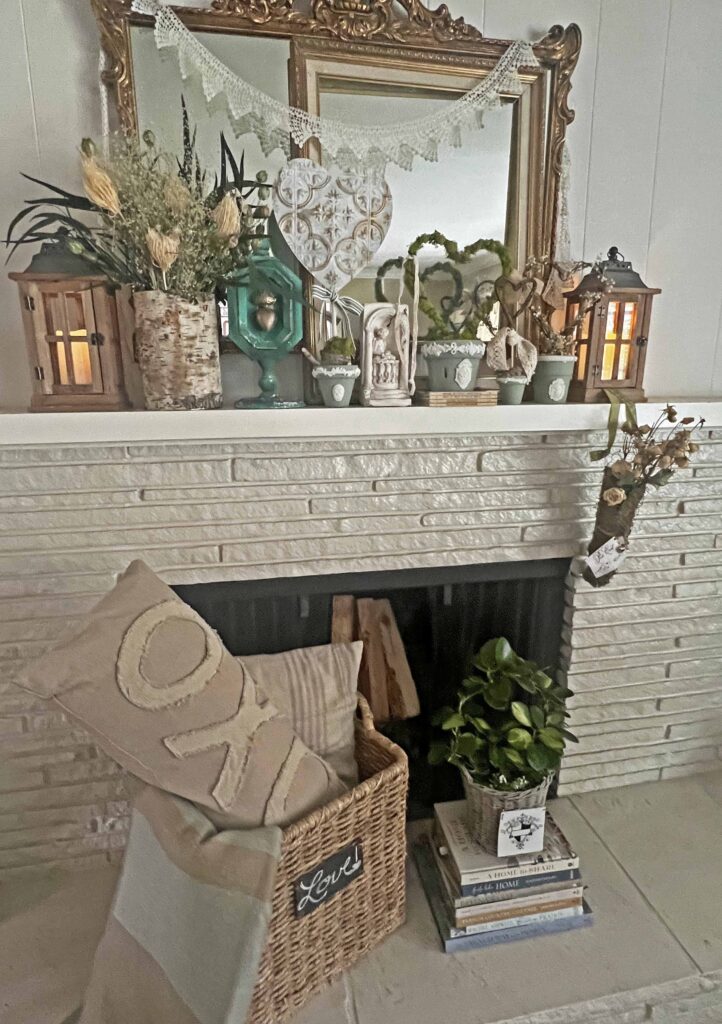 valentine mantel rustic organic