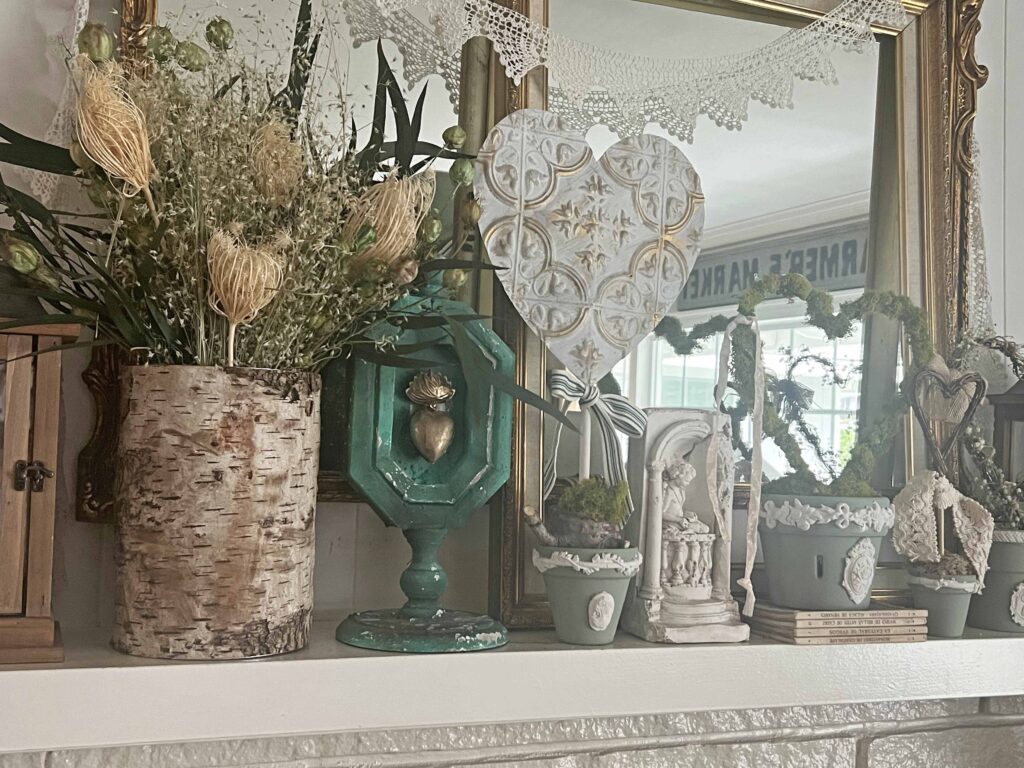 valentine mantel rustic organic