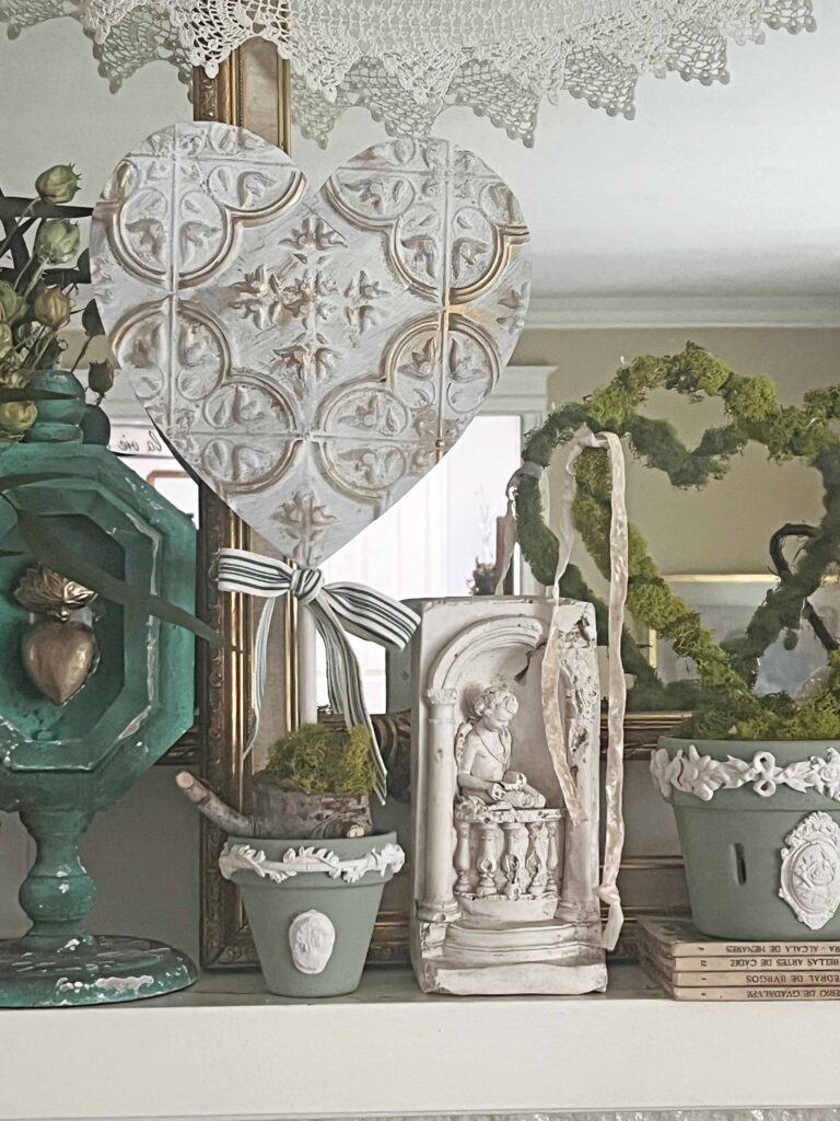 valentine mantel rustic organic