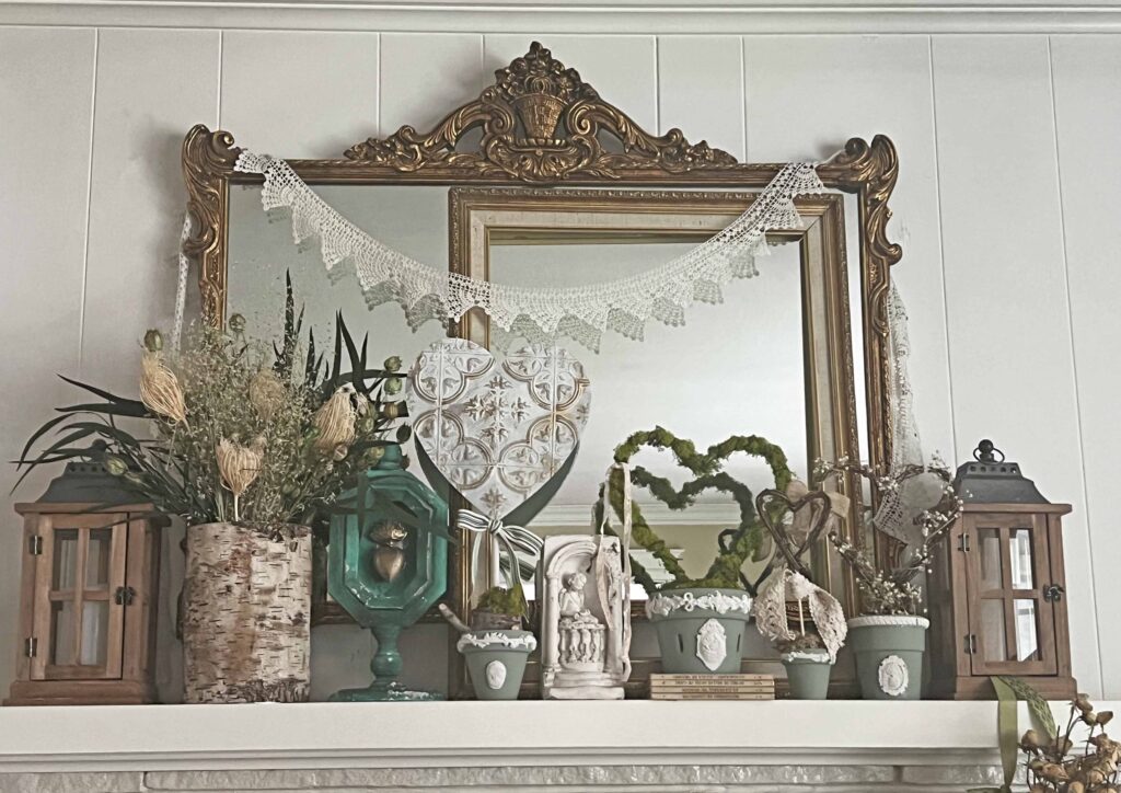 valentine mantel rustic organic