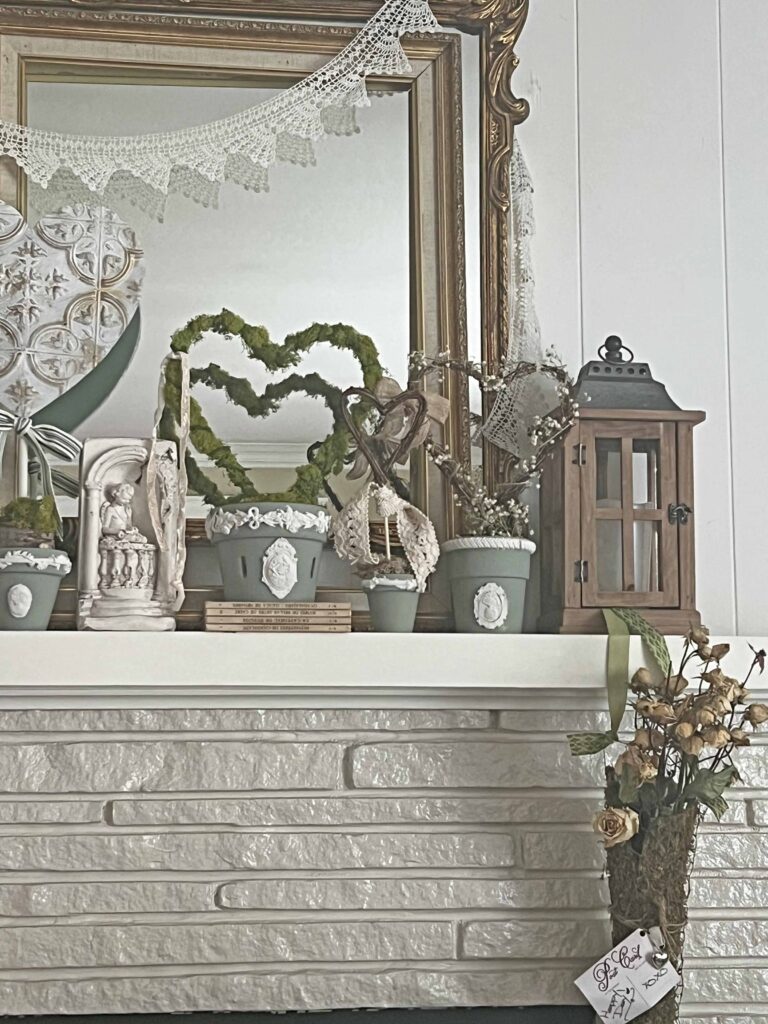 valentine mantel rustic organic