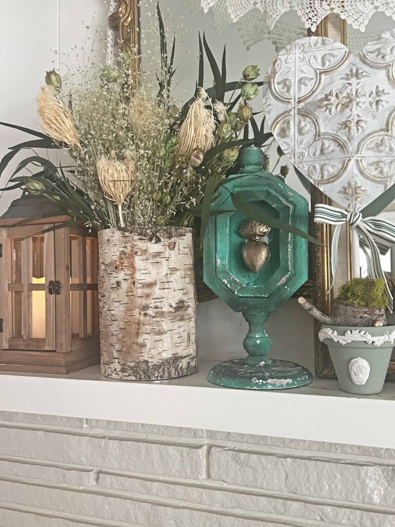 valentine mantel rustic organic