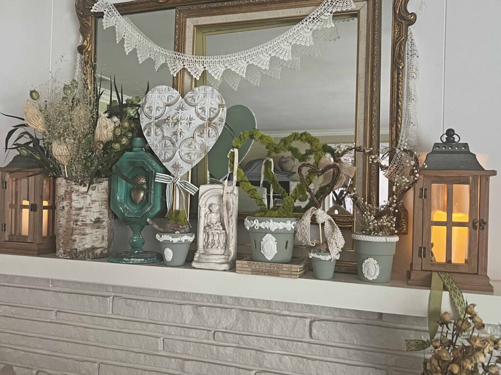 valentine mantel rustic organic