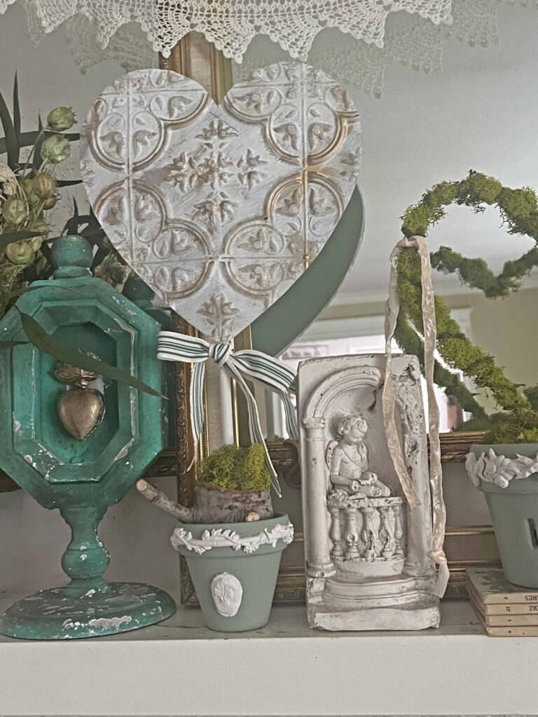 valentine mantel rustic organic