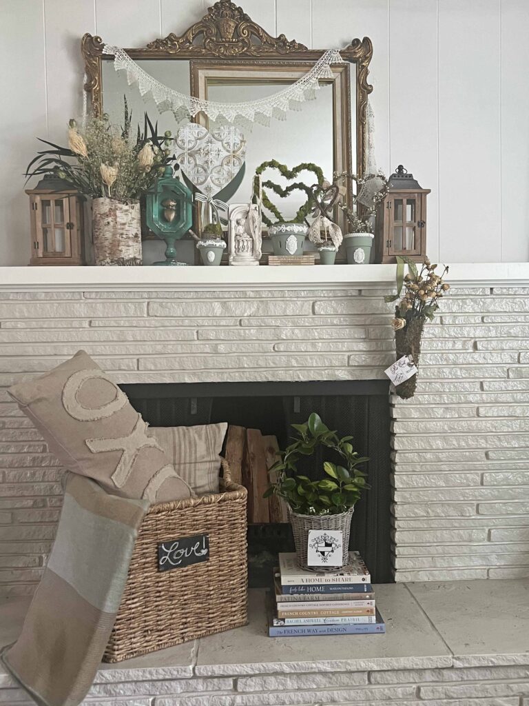 valentine mantel rustic organic