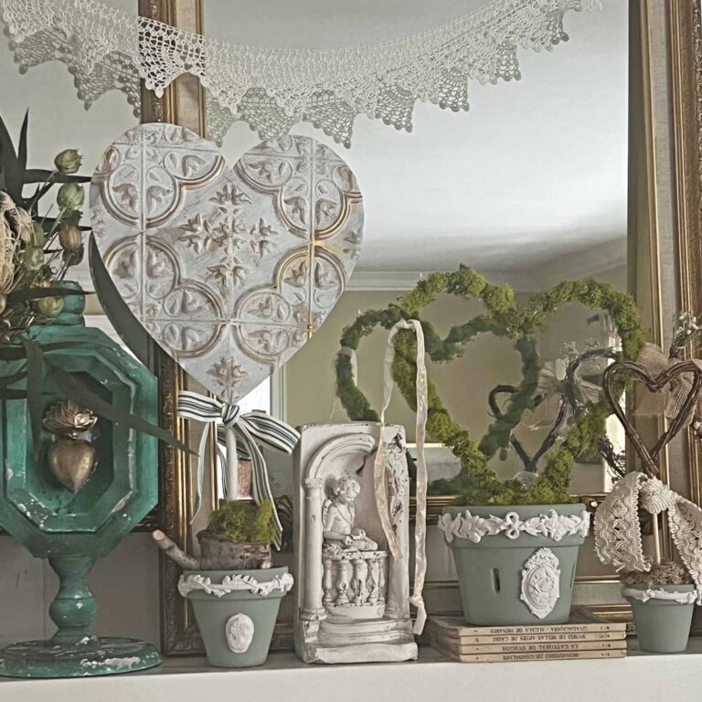 Rustic and Organic Valentine’s Day Mantel Decor Styling