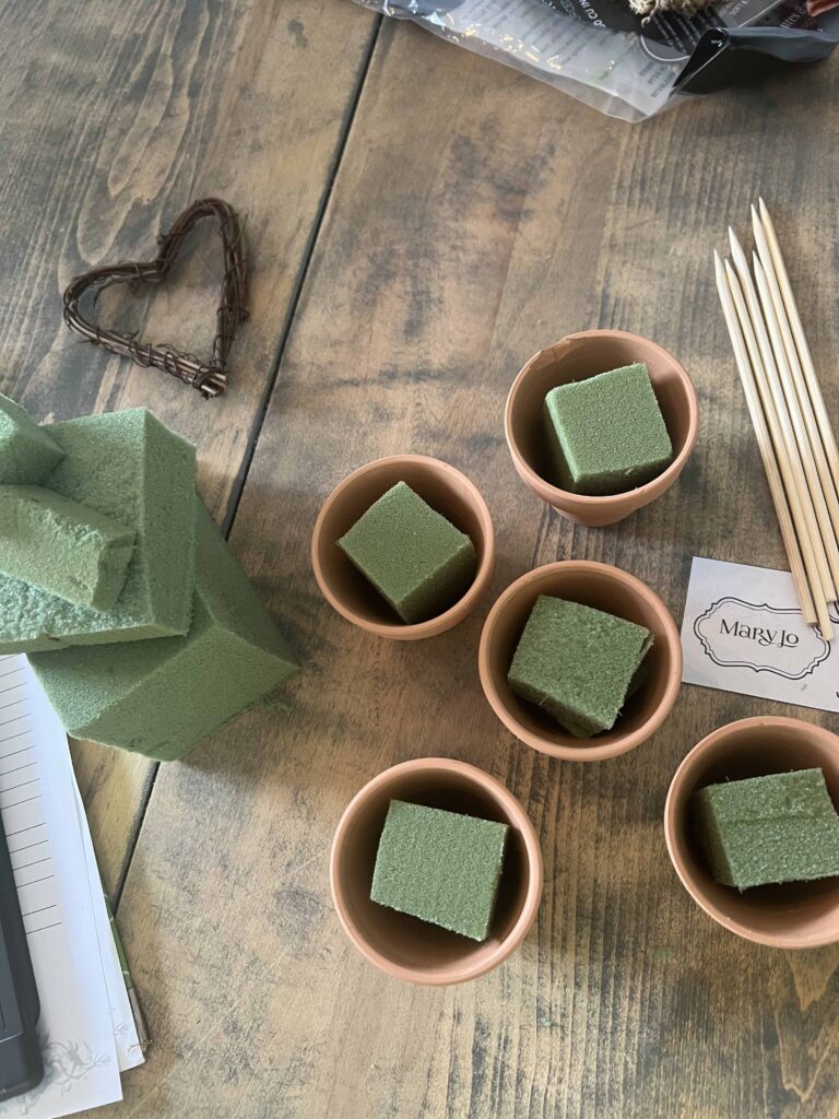 Valentine's Day table with Heart Topiary Place Cards