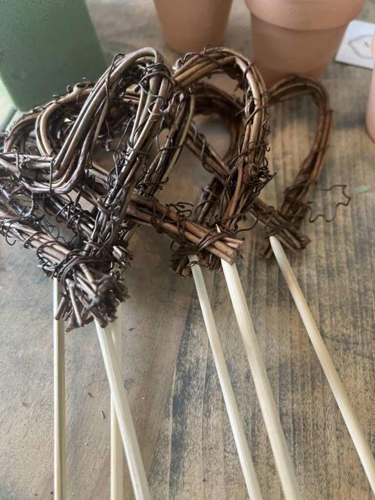 Valentine's Day table with Heart Topiary Place Cards