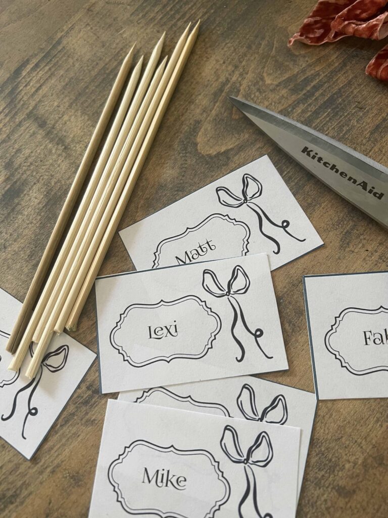 Valentine's Day table with Heart Topiary Place Cards