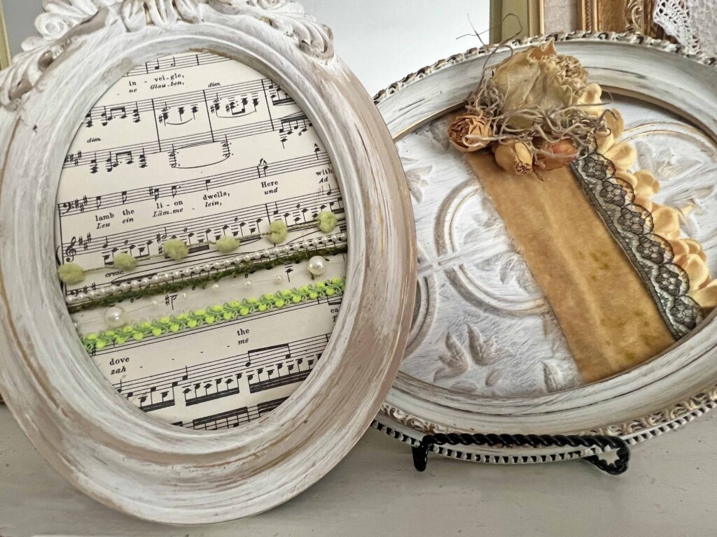 Oval picture frames trash to Easter eggs treasures