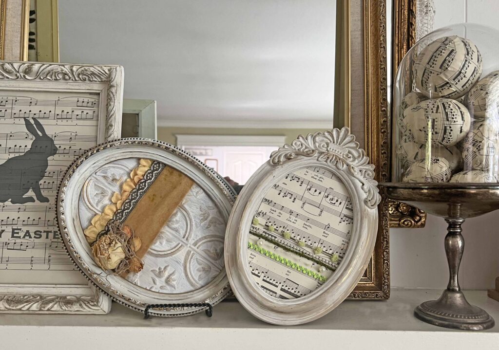 Oval picture frames trash to Easter eggs treasures