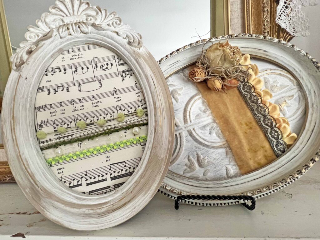 Oval picture frames trash to Easter eggs treasures