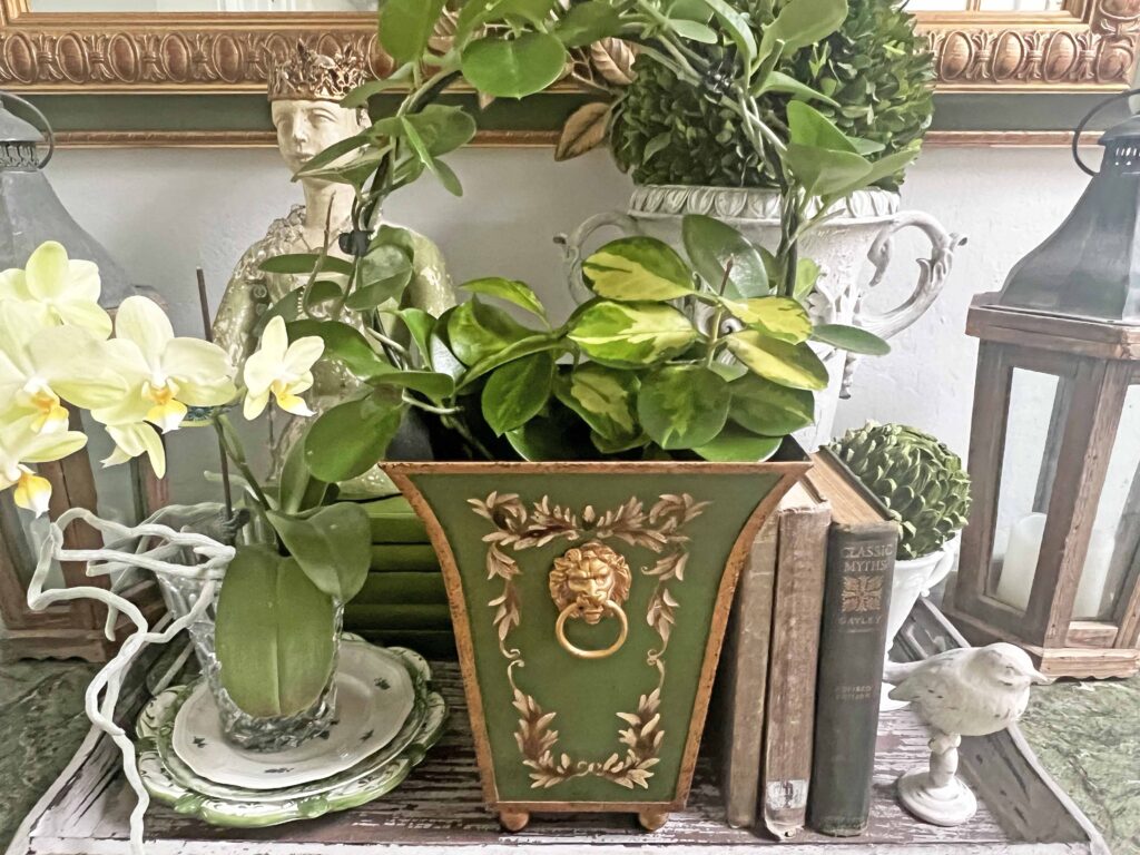 creating a decor vignette with brocante vibes