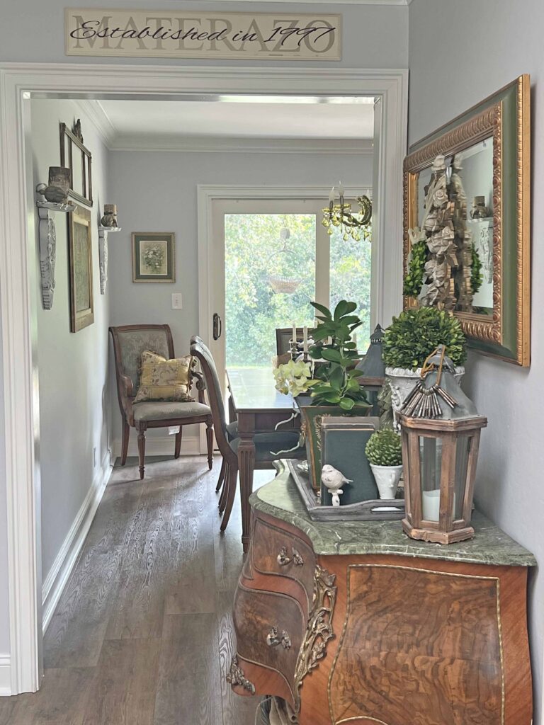 creating a decor vignette with brocante vibes