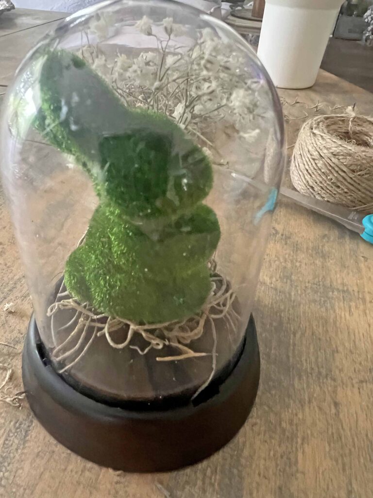 moss bunny mini cloche DIY