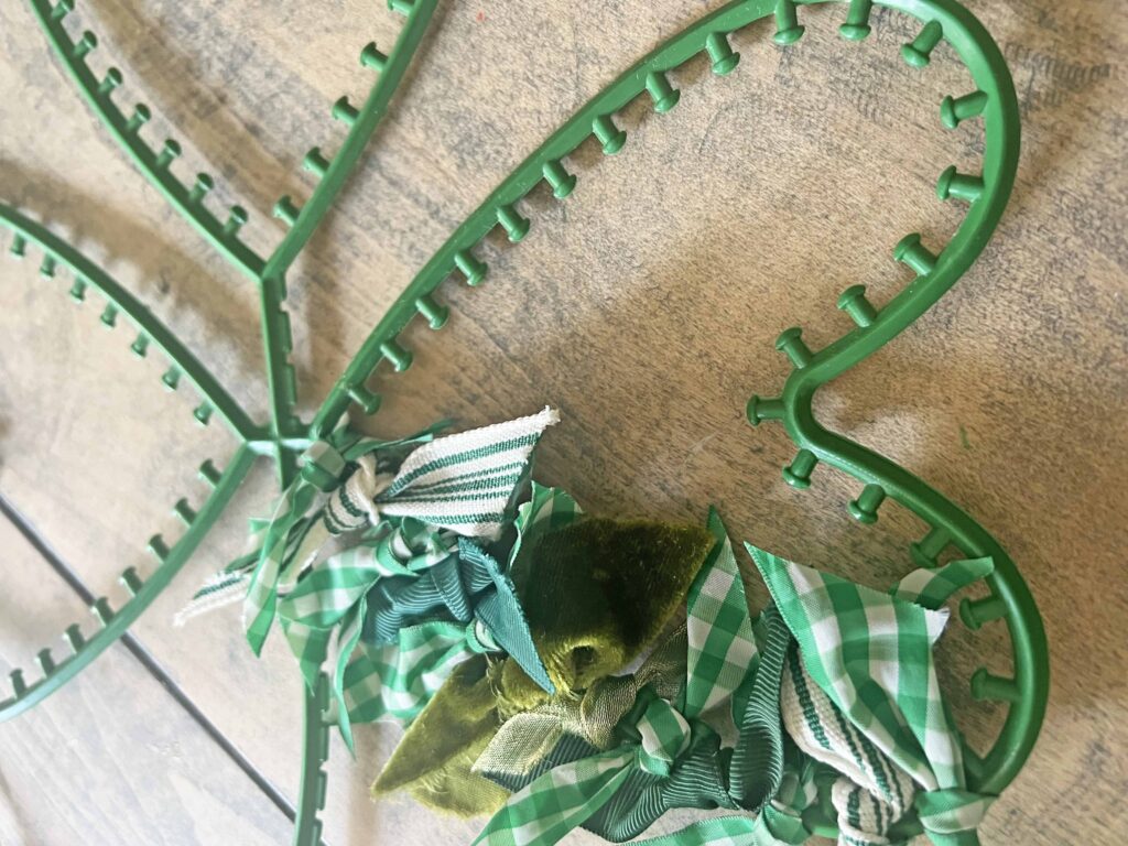 shamrock ribbon topiary DIY