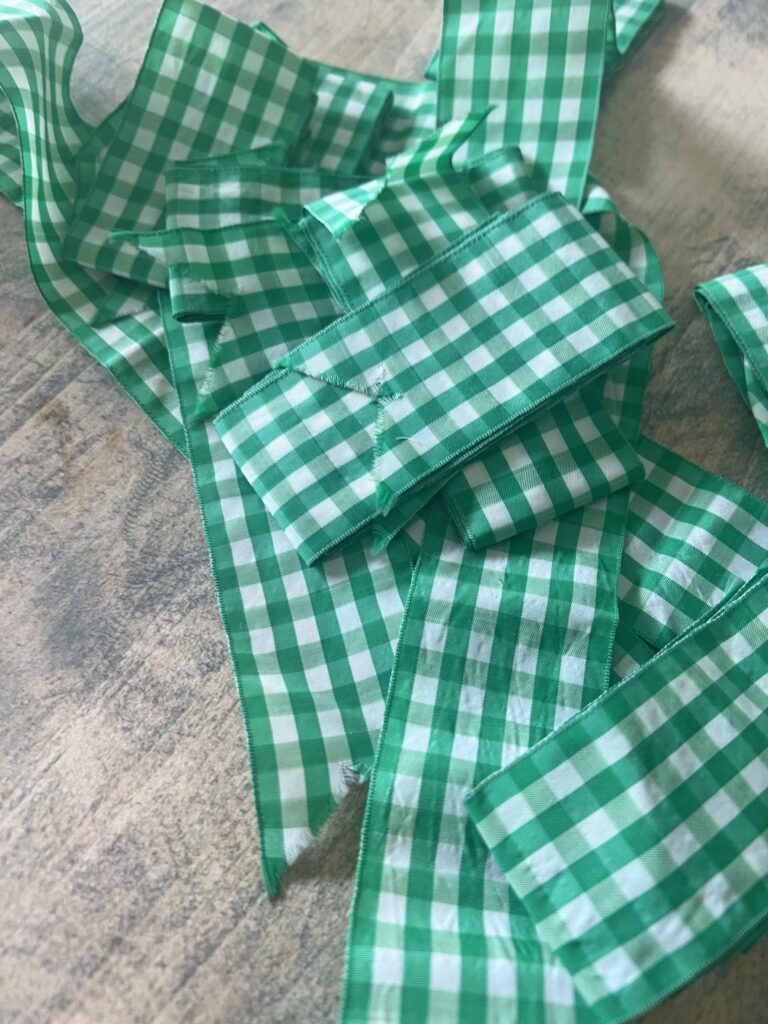 shamrock ribbon topiary DIY