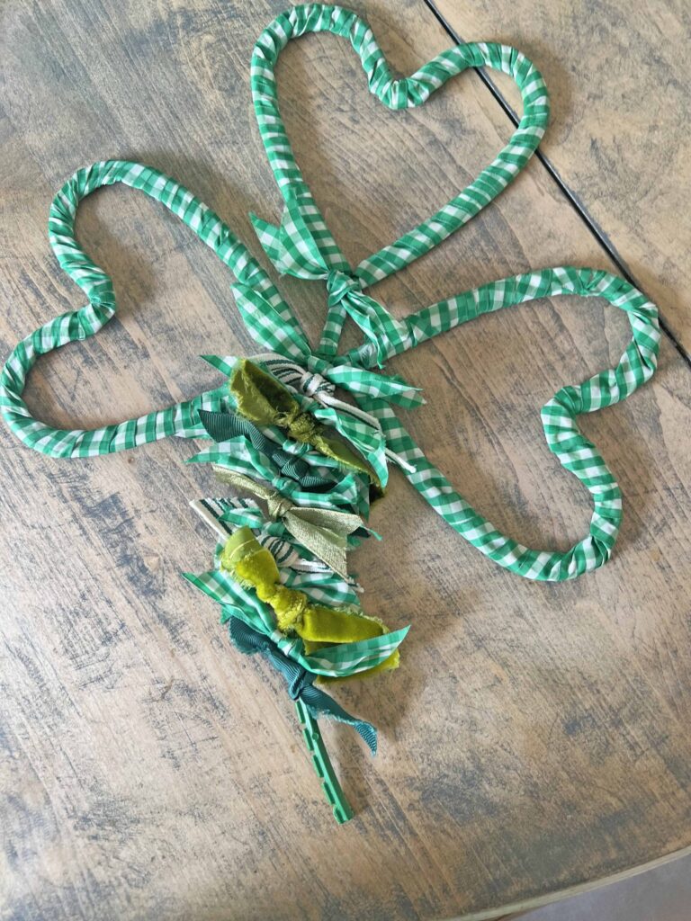 shamrock ribbon topiary DIY