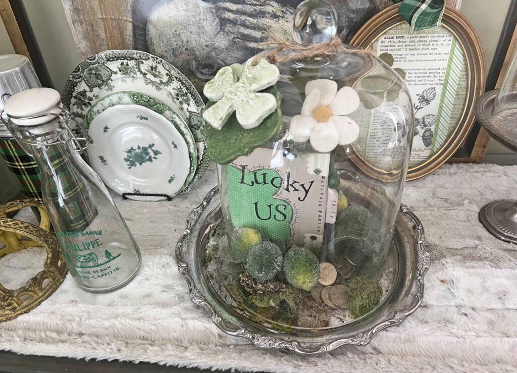 St. Patrick's Day Glass Cloche Decor
