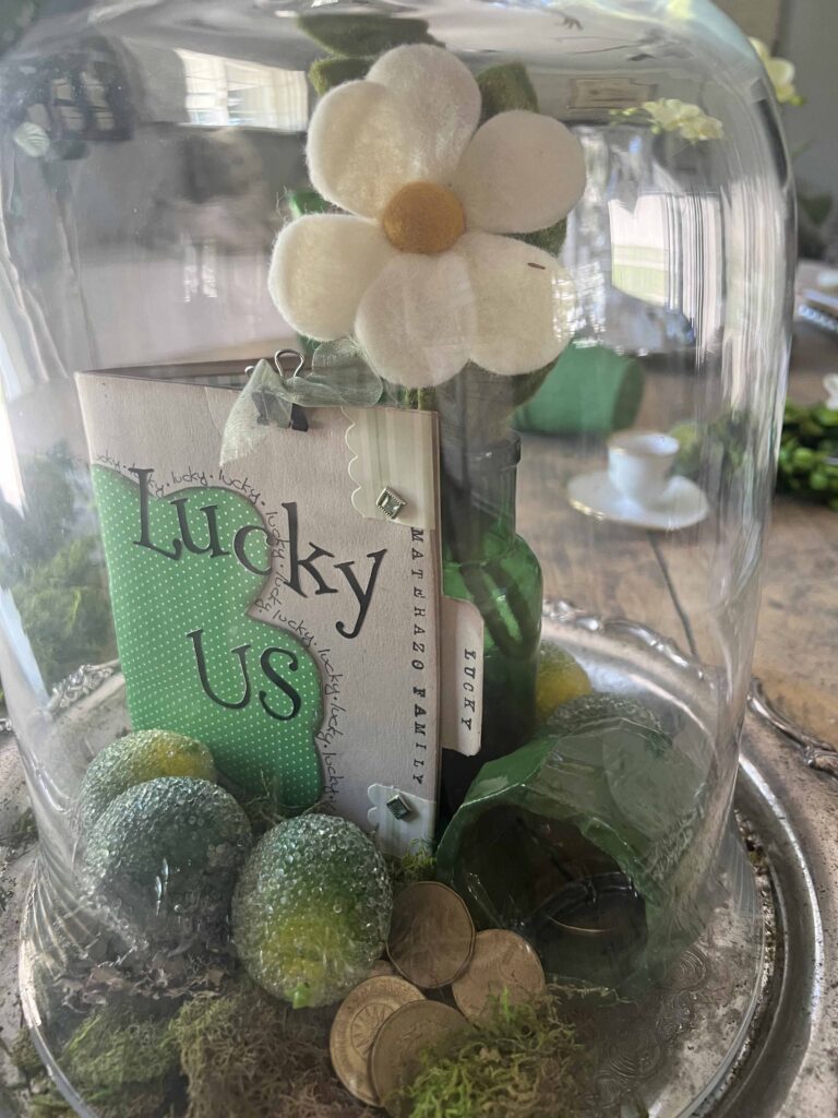 St. Patrick's Day Glass Cloche Decor