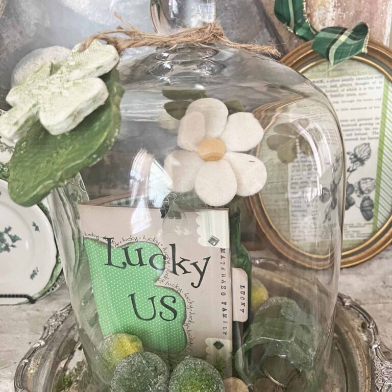 St. Patrick’s Day Glass Cloche Decor Idea